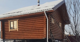 Баня из оцилиндрованного бревна под ключ в Луге - от 135408 рублей